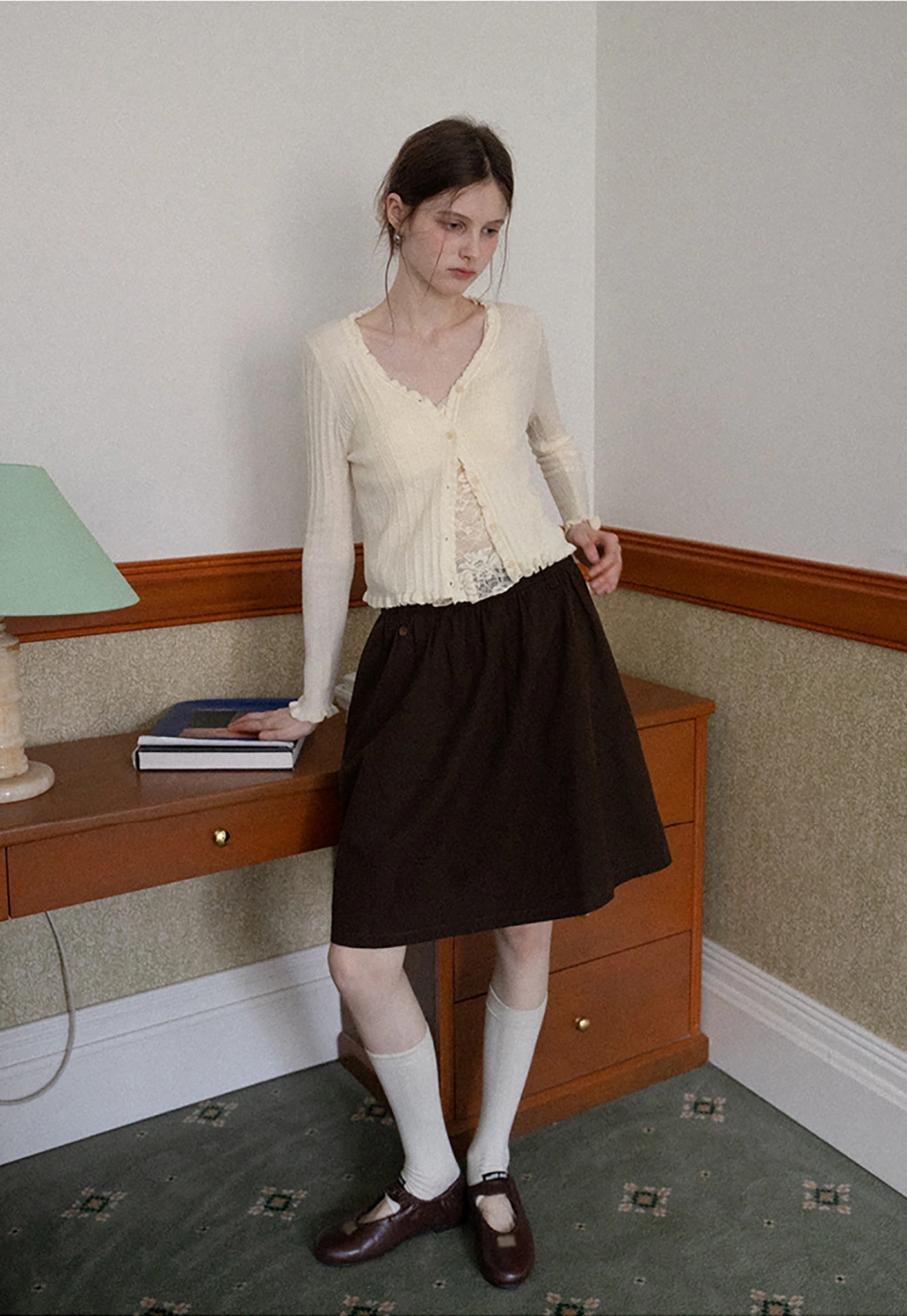 Women's A-Line High Waist Skirt with Pockets