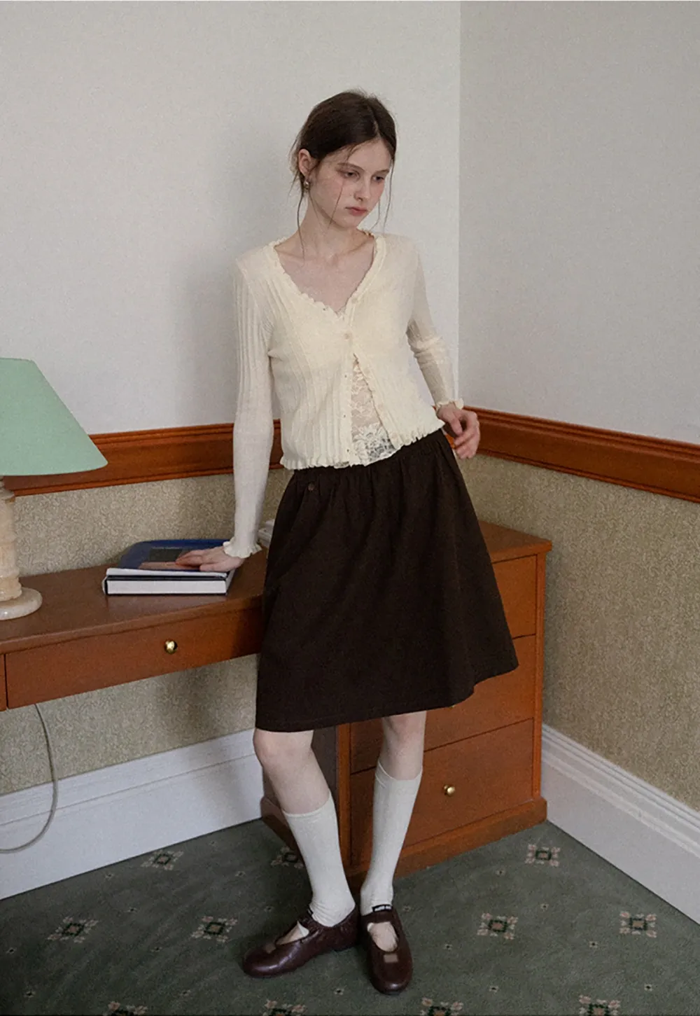 Women's A-Line High Waist Skirt with Pockets