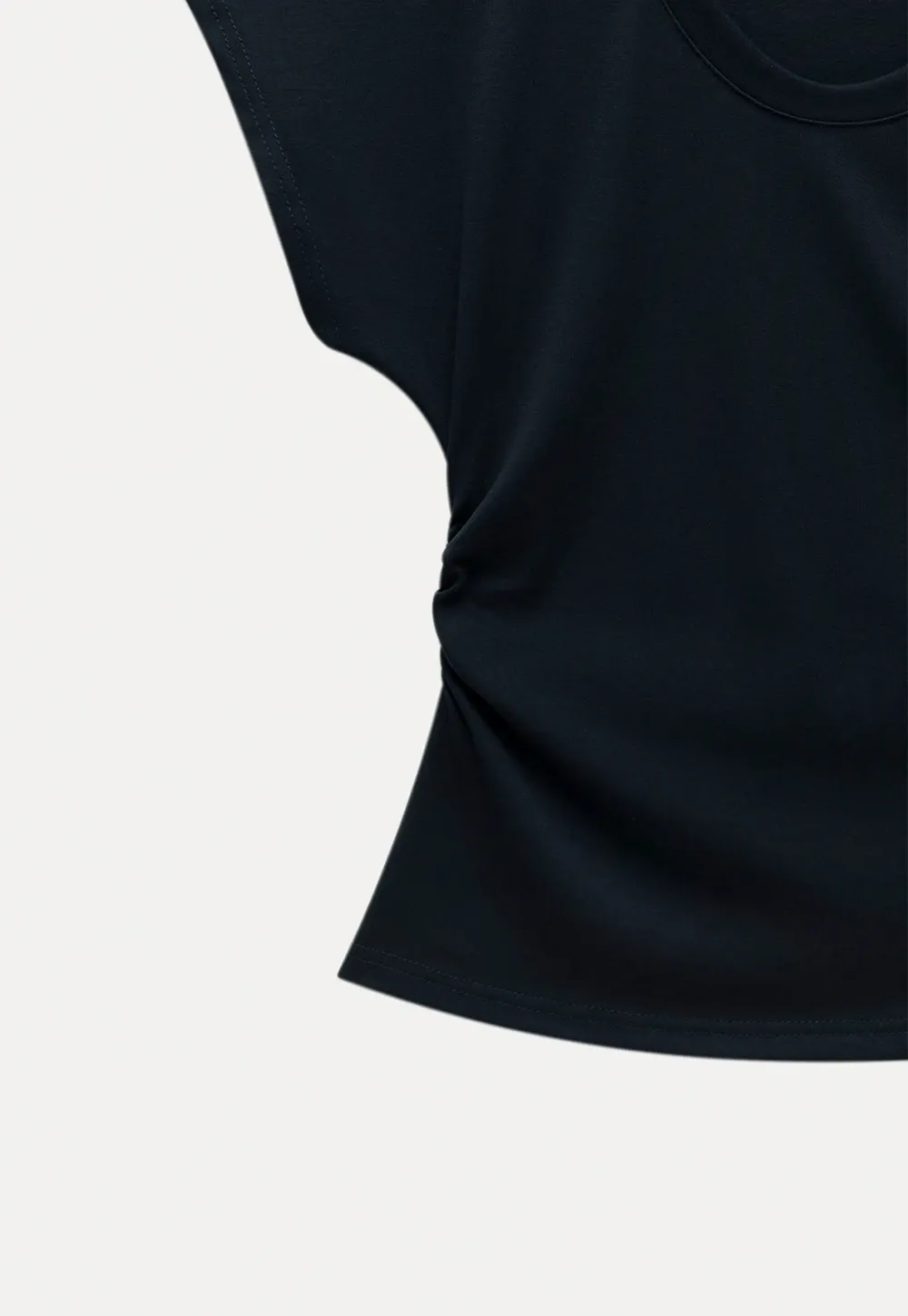 Women’s Side-Ruched Cap-Sleeve Tee