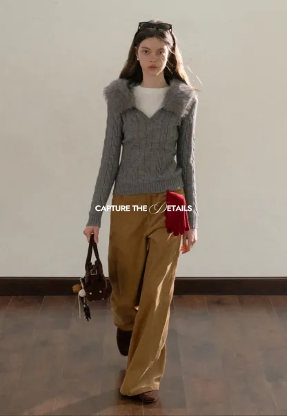 Wide-Leg Corduroy Pants