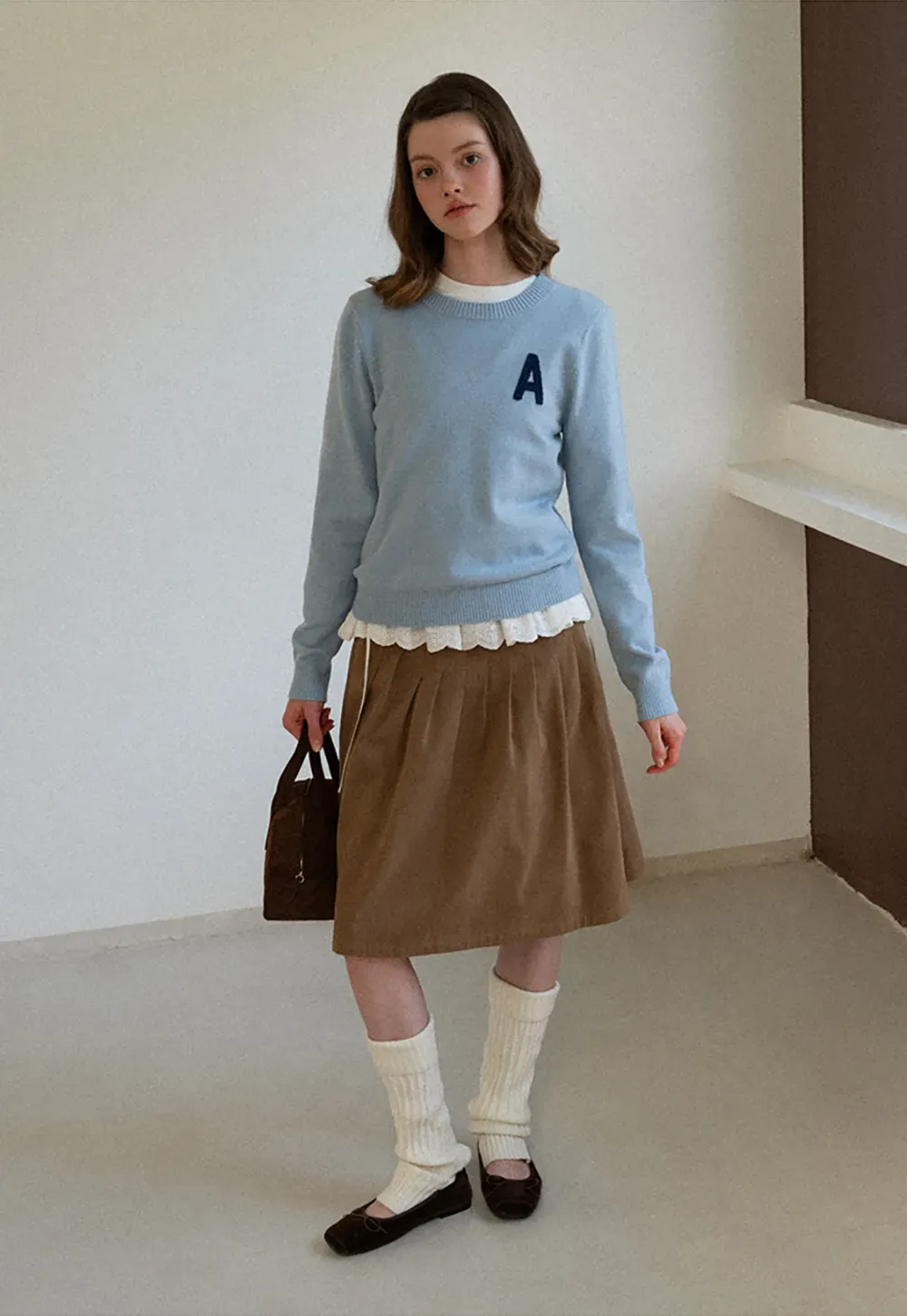 Letter Patch Knit Sweater