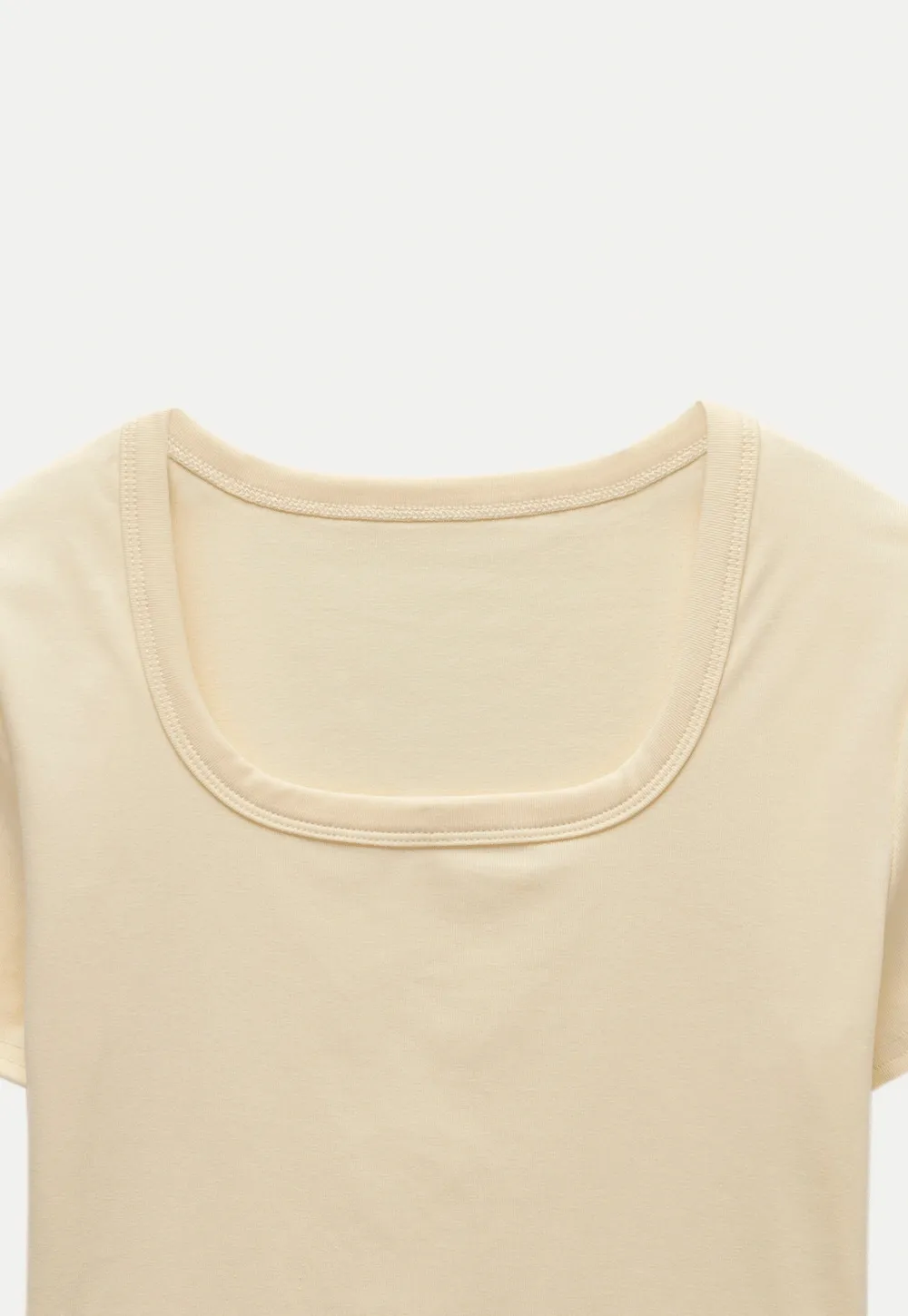 Women's Solid Square Neck Fitted T-Shirt And Tank Top