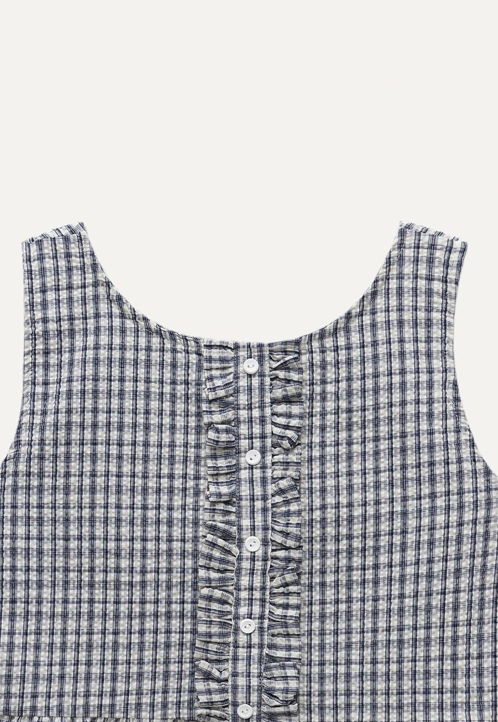 Vintage Gingham Sleeveless Blouse