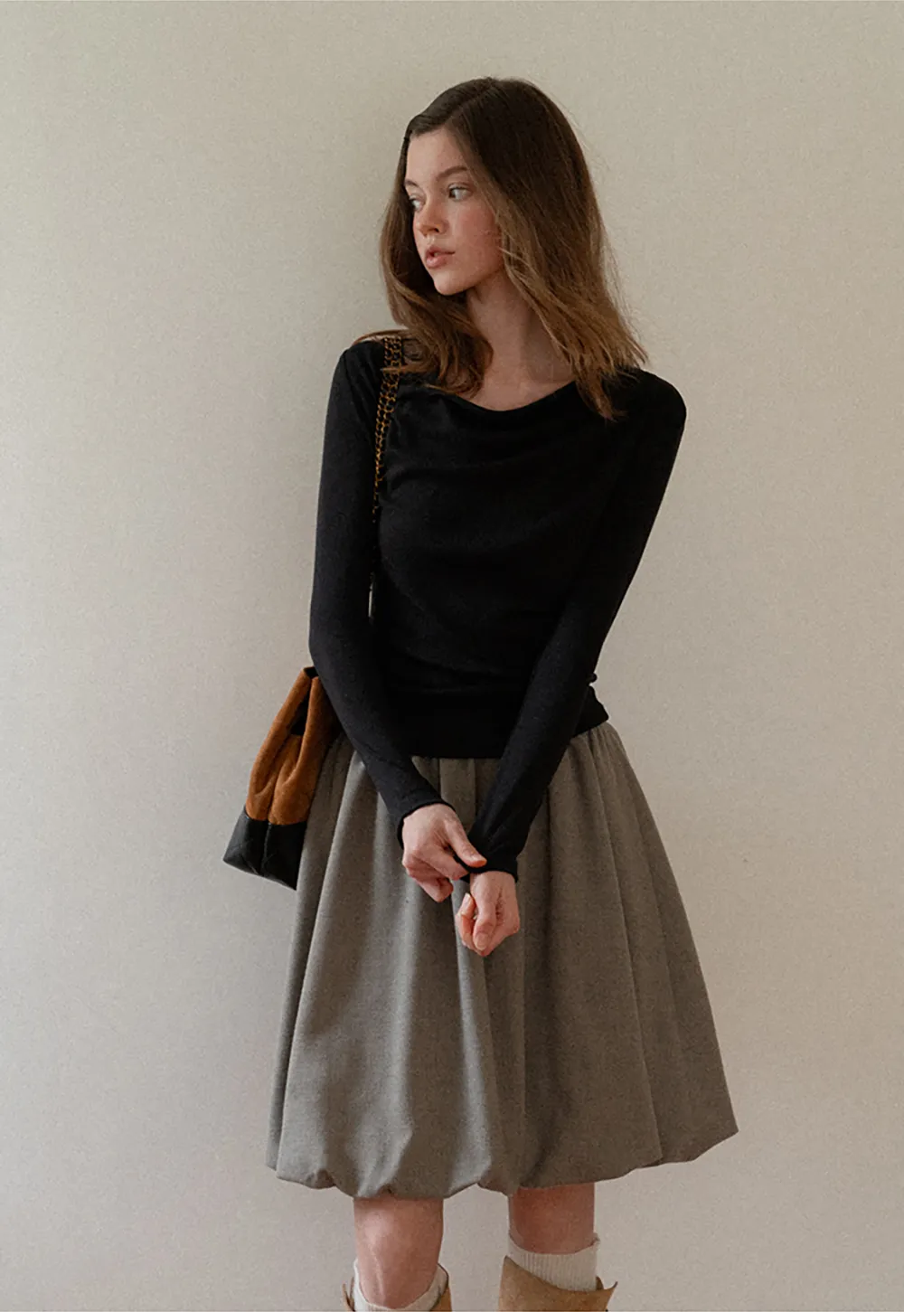 Bubble Hem Mini Skirt