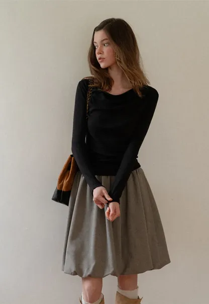 Bubble Hem Mini Skirt