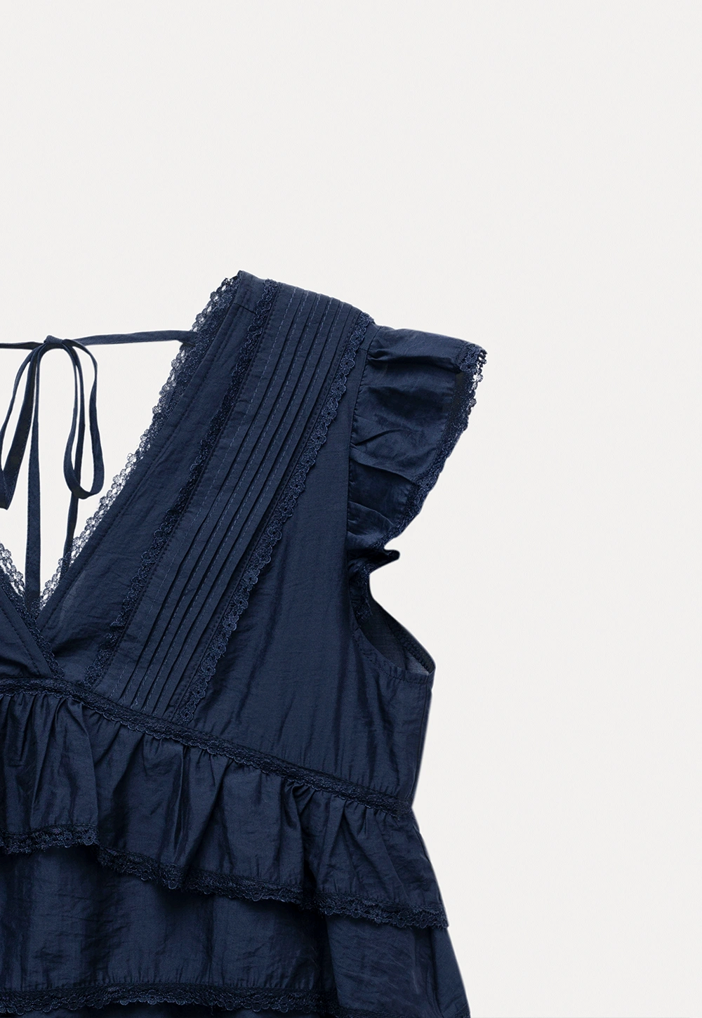 Vintage Style Layered Ruffle Top for Women