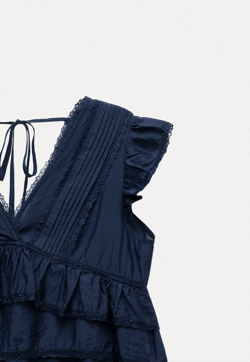 Vintage Style Layered Ruffle Top for Women
