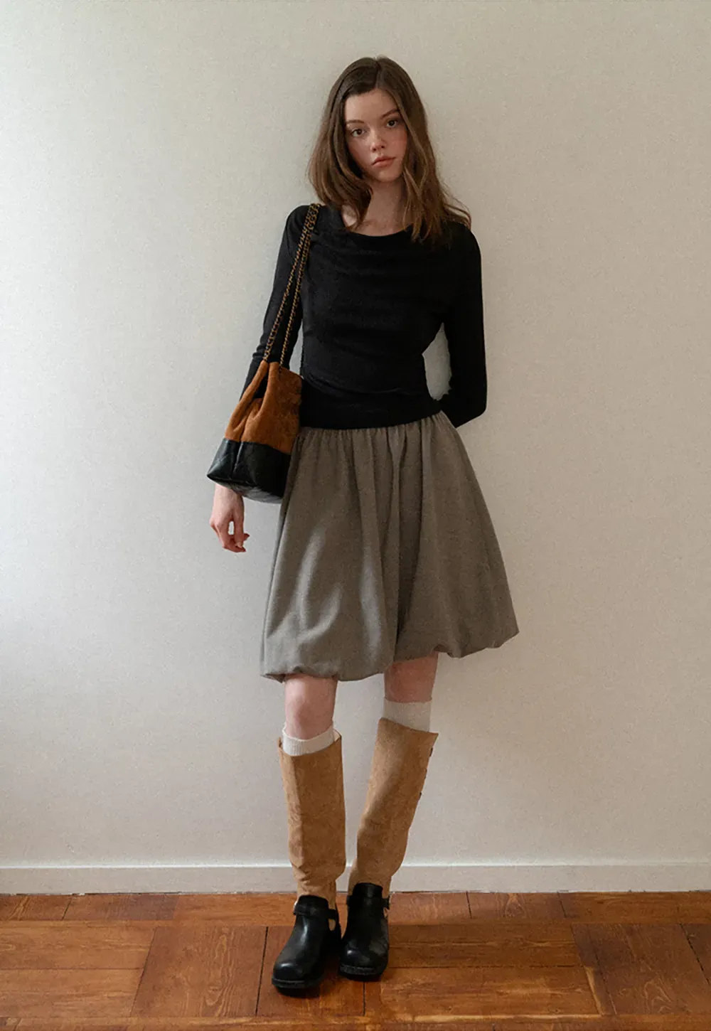 Bubble Hem Mini Skirt