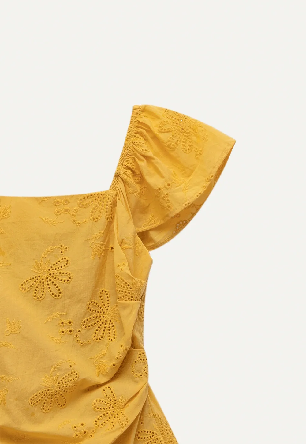 "Women’s Eyelet Embroidered Flutter Sleeve Blouse