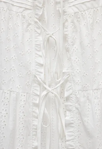 Women’s Eyelet Lace V Neck Midi Dress