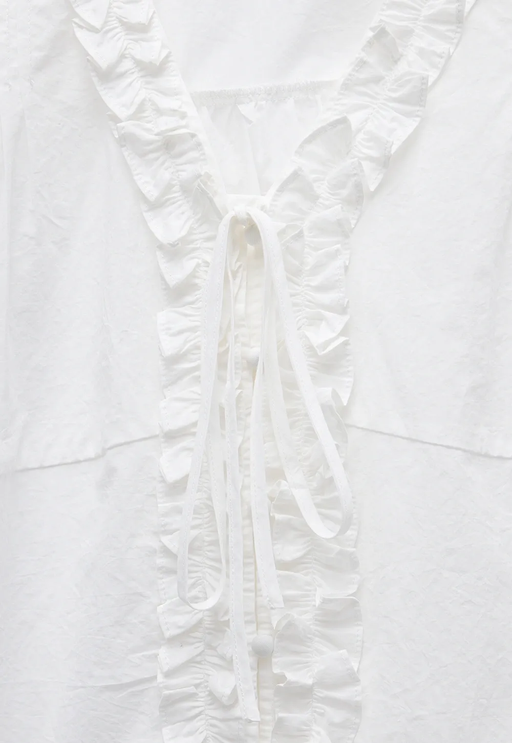 Women's Ruffle Trim Puff Sleeve Blouse