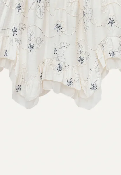 Women’s Floral-Embroidered Ruffle Cami Top