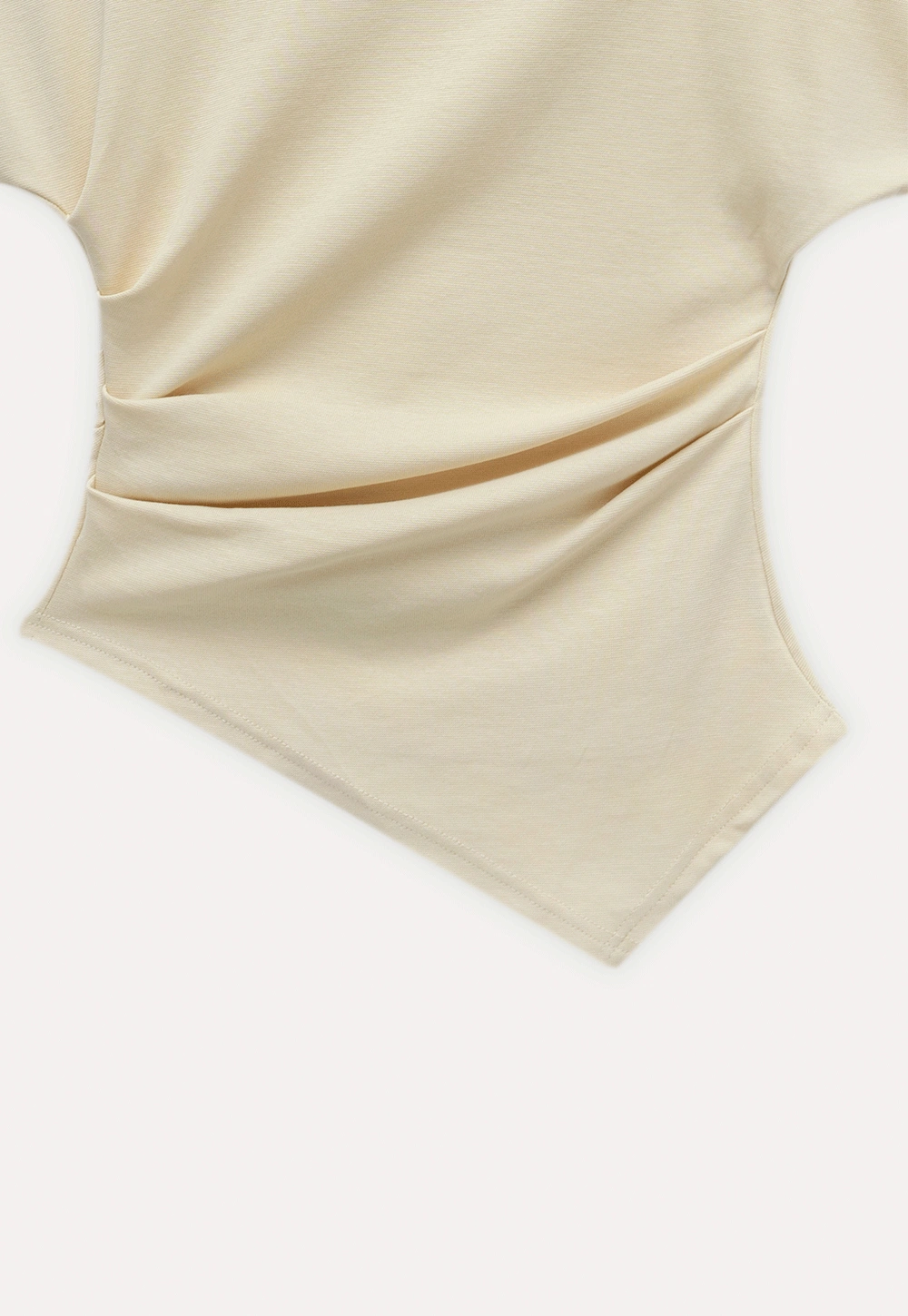 Asymmetric Off-Shoulder T-Shirt with Paris Rhinestone Lettering