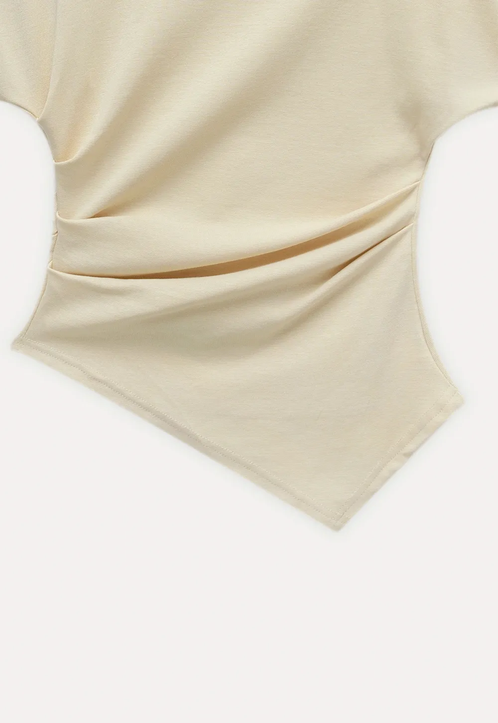 Asymmetric Off-Shoulder T-Shirt with Paris Rhinestone Lettering