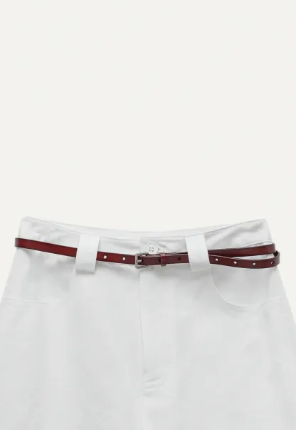 Women’s Belted High-Waist Cotton Shorts