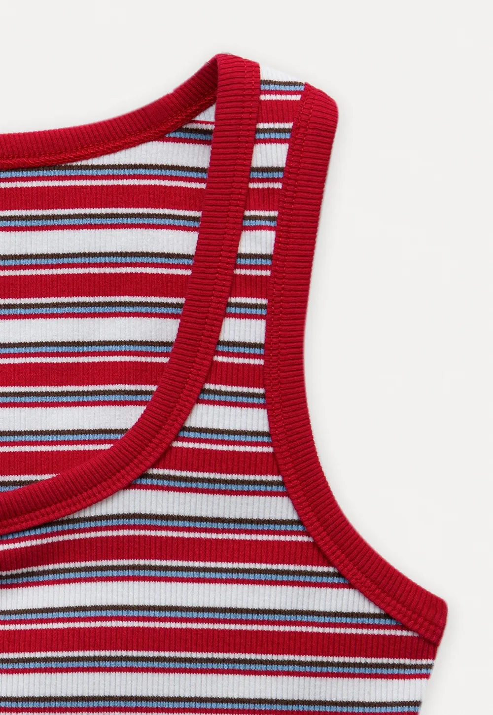 Women’s Striped Ribbed Henley Tank