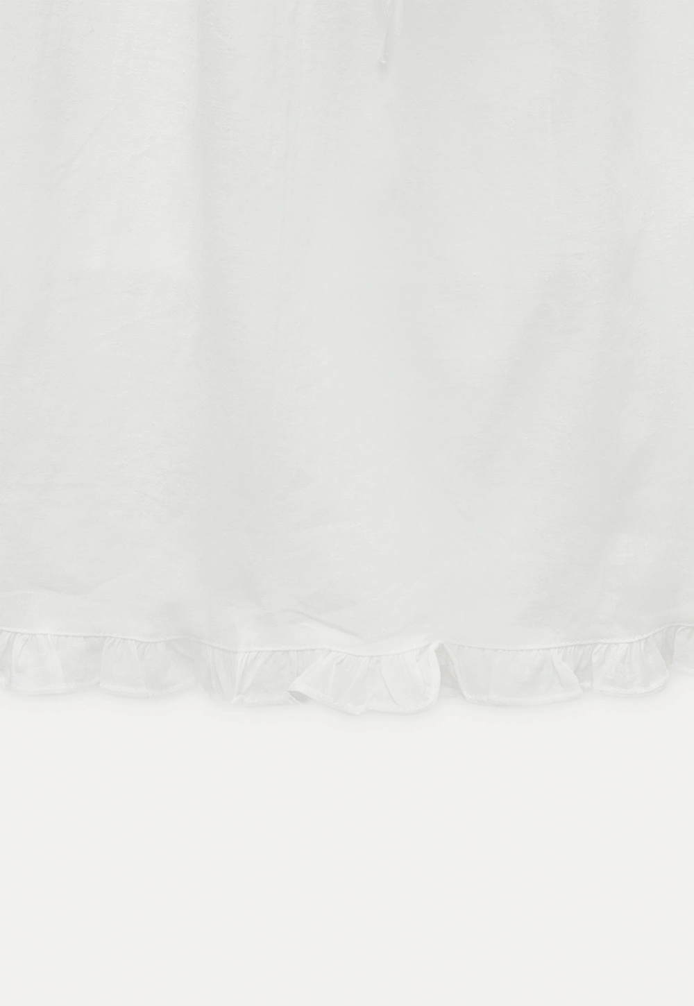 High Waist Ruffle Hem Cotton Maxi Skirt