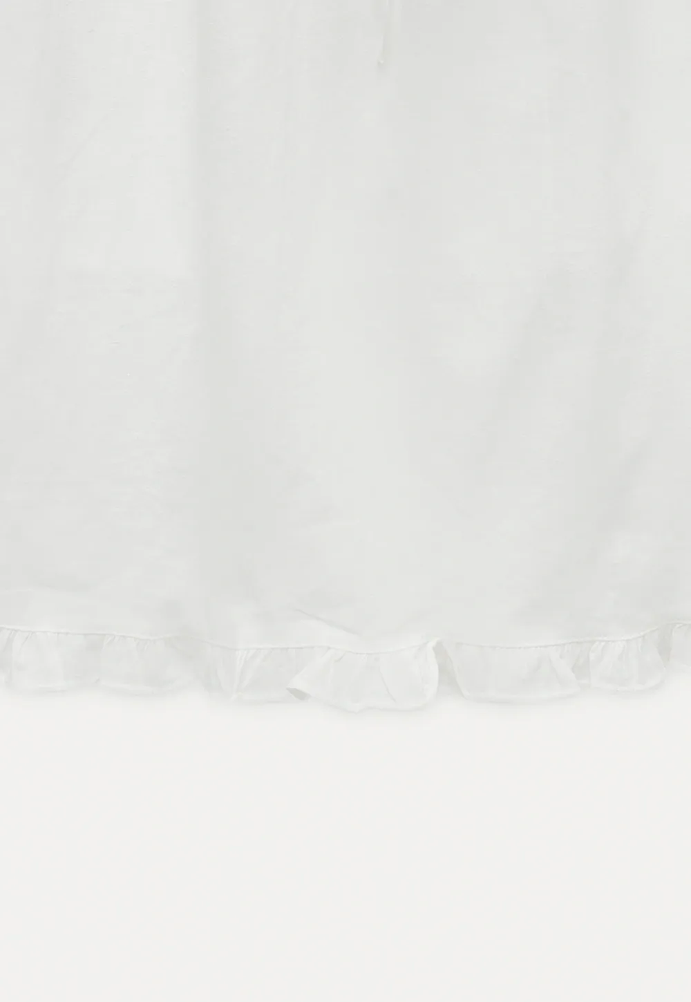 High Waist Ruffle Hem Cotton Maxi Skirt