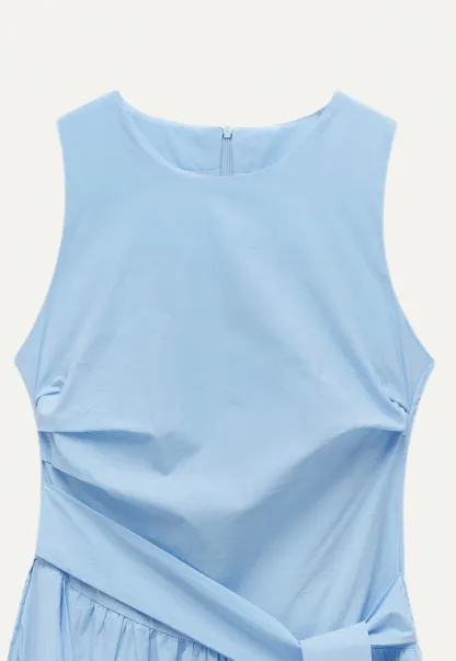 Women's Sleeveless Tie-Waist Midi Dress