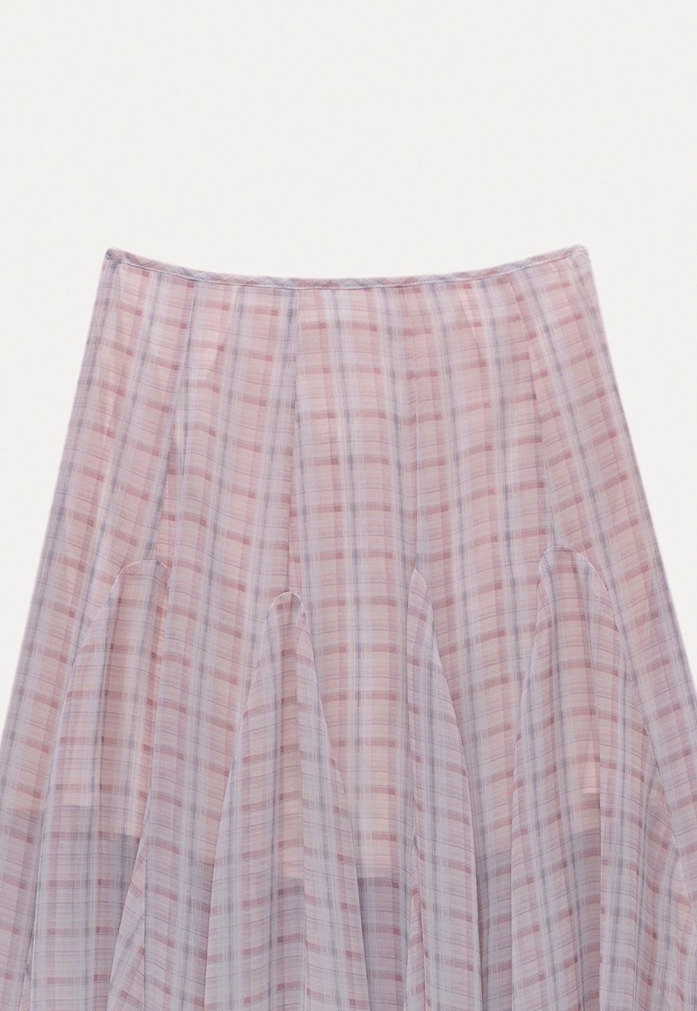 Women’s Plaid Chiffon Summer Midi Skirt