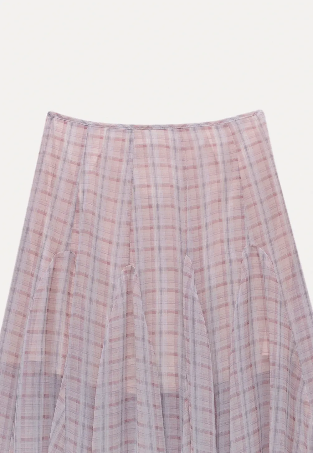 Women’s Plaid Chiffon Summer Midi Skirt