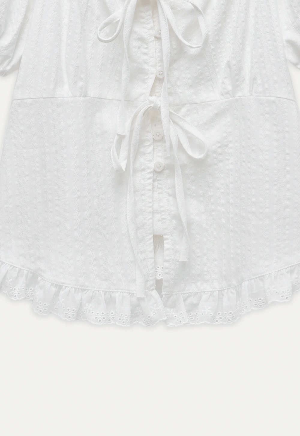 Women’s Lace Trim Tie-Front Peplum Blouse