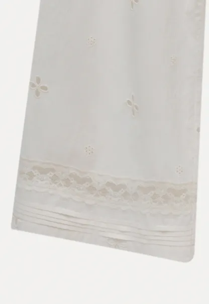 Women’s Eyelet Wide-Leg Drawstring Pants