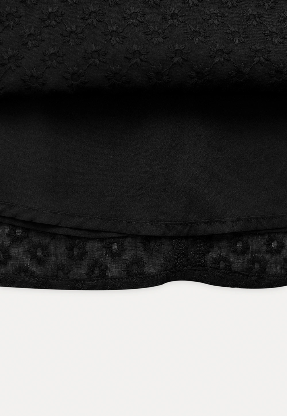 Women’s Puff Sleeve Tie-Front Eyelet Mini Dress