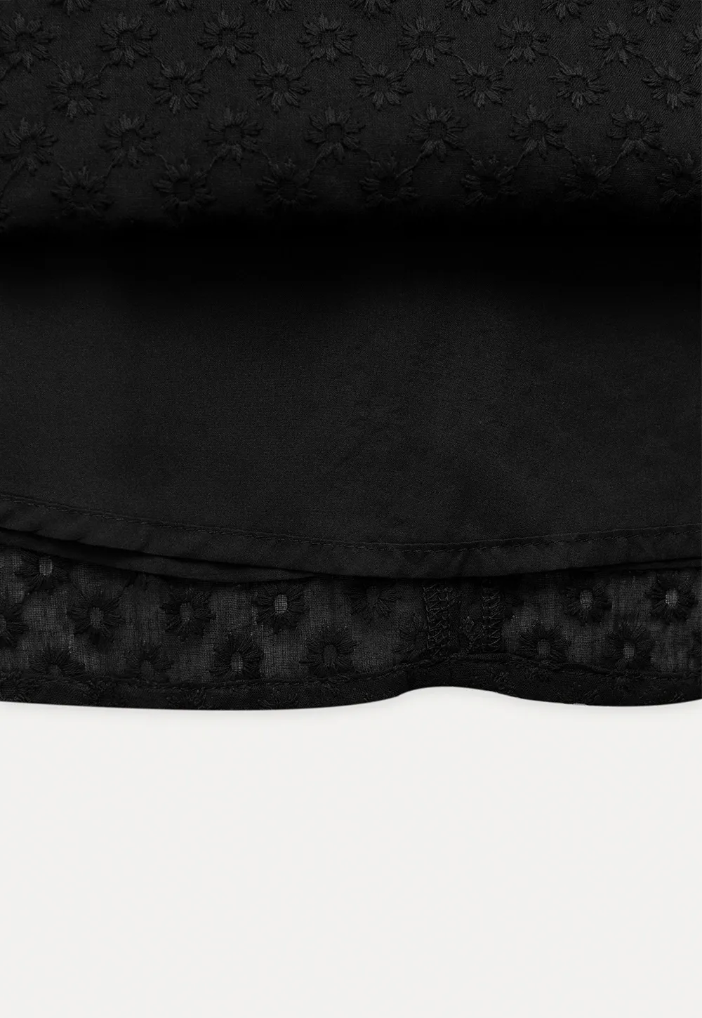 Women’s Puff Sleeve Tie-Front Eyelet Mini Dress