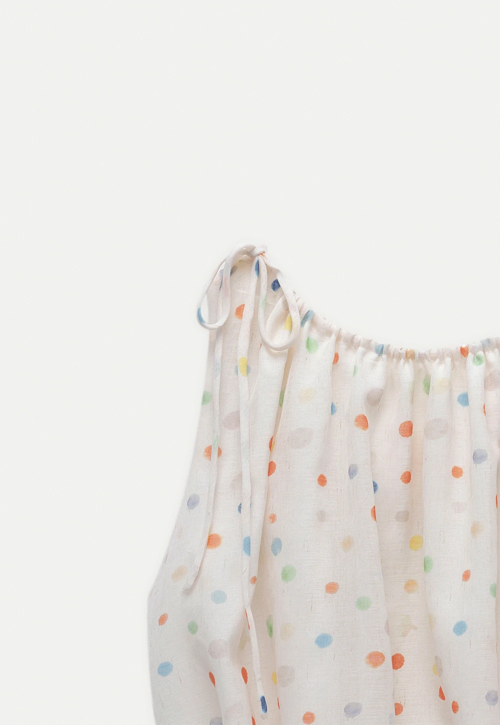 Polka Dot Sleeveless Tie Strap Top