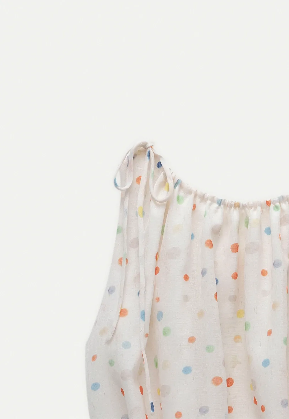 Polka Dot Sleeveless Tie Strap Top