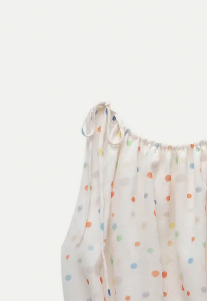 Polka Dot Sleeveless Tie Strap Top