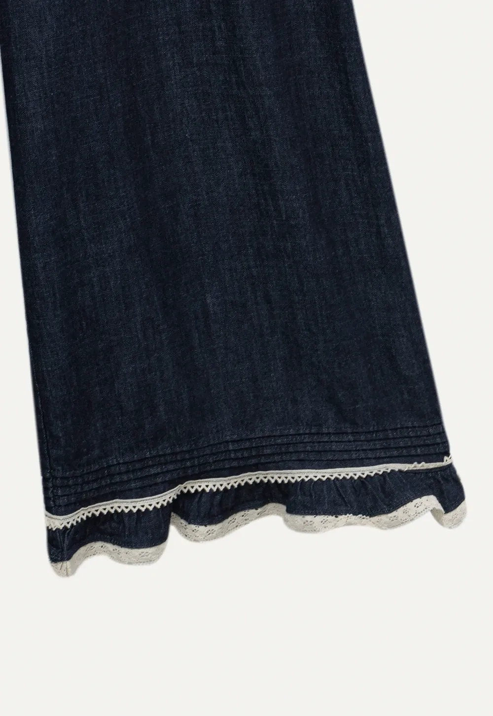 Lace Hem Wide Leg Jeans