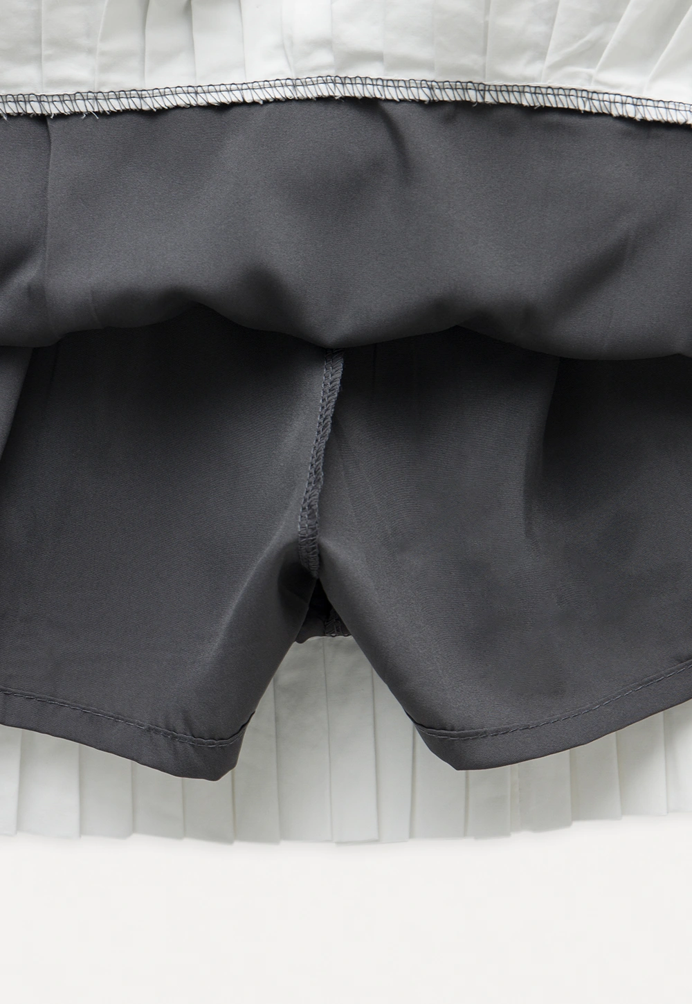 Pleated Layered Skirt Shorts with Belt