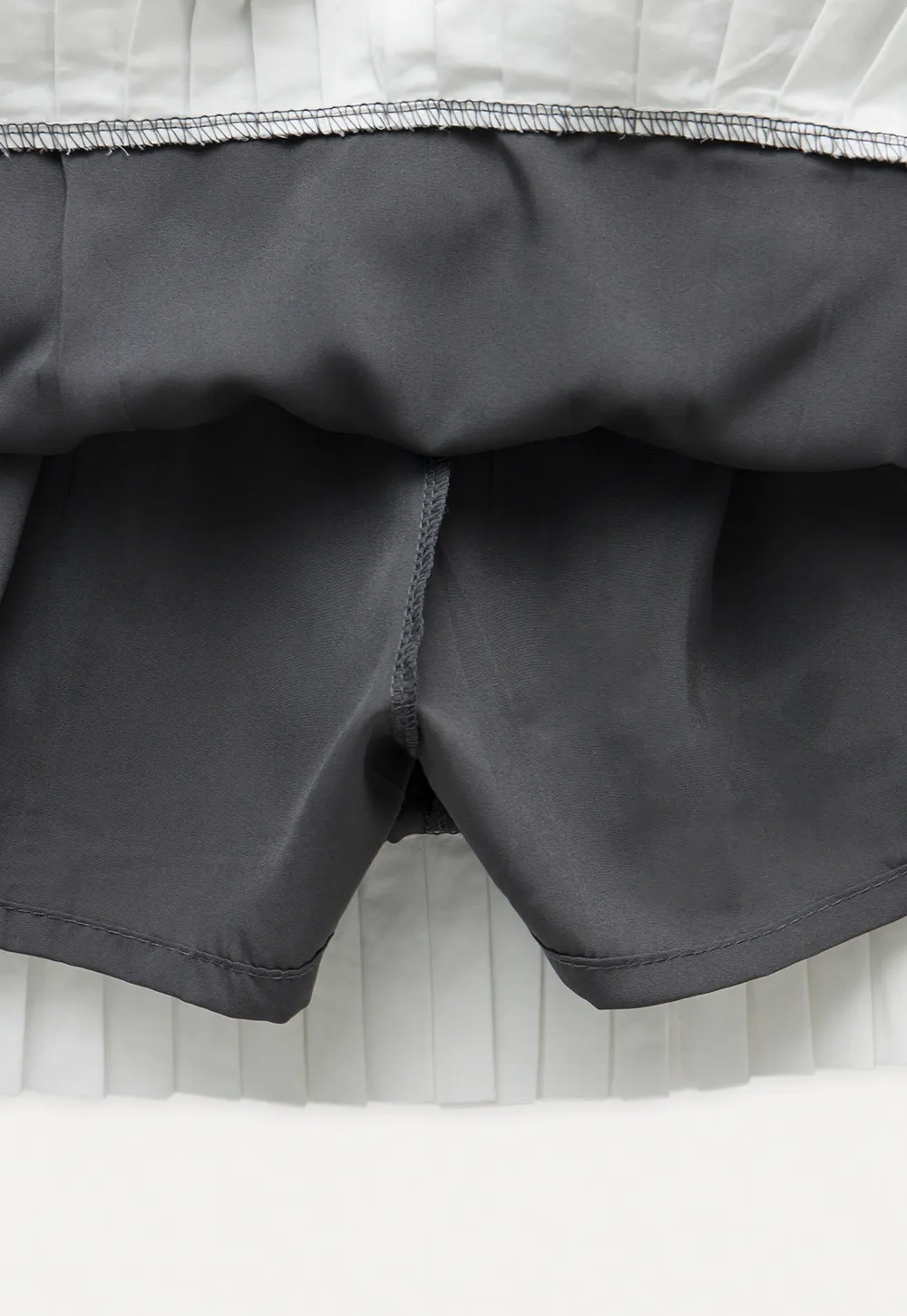 Pleated Layered Skirt Shorts with Belt