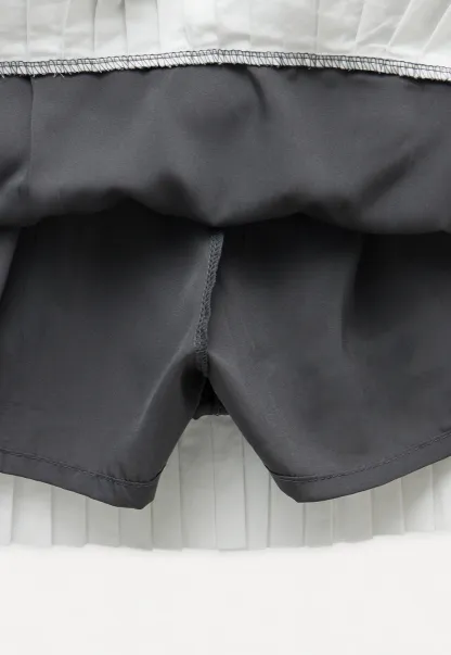 Pleated Layered Skirt Shorts with Belt