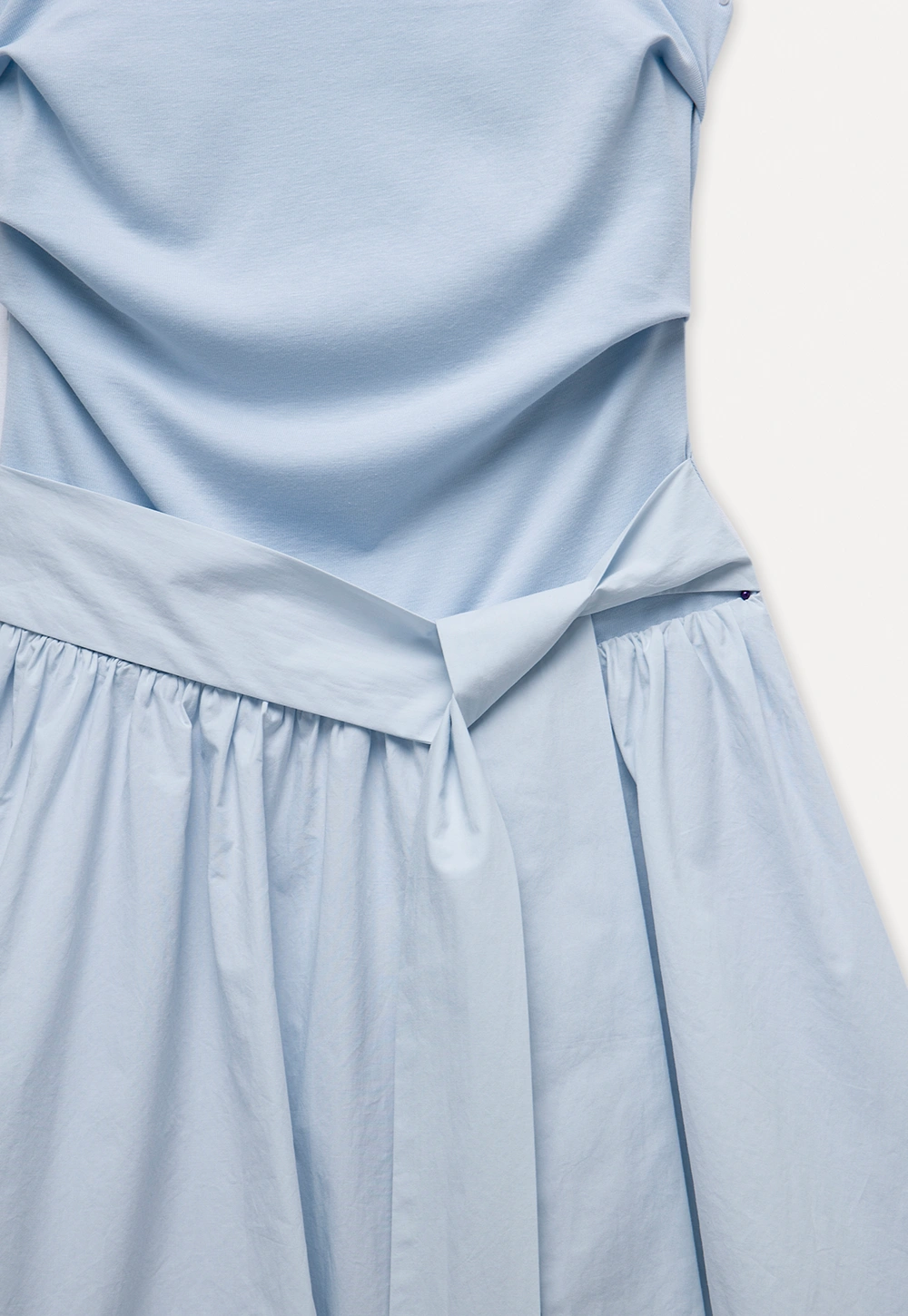 Blue Tie Waist Cami Mini Dress