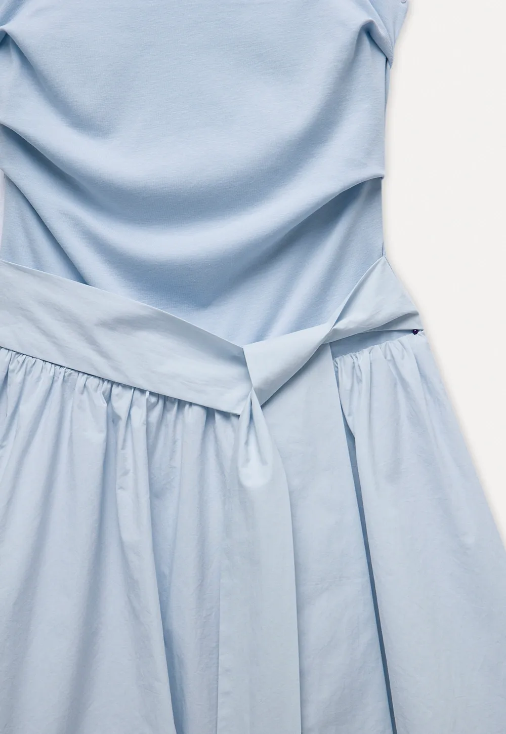 Blue Tie Waist Cami Mini Dress