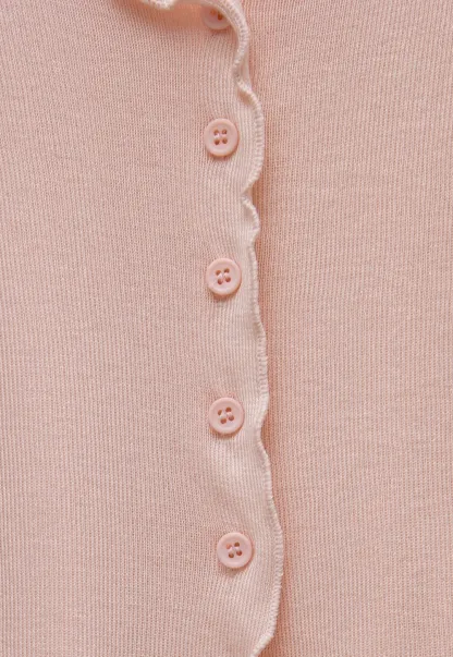 Women’s Ruffle Hem Button Down Knit Top
