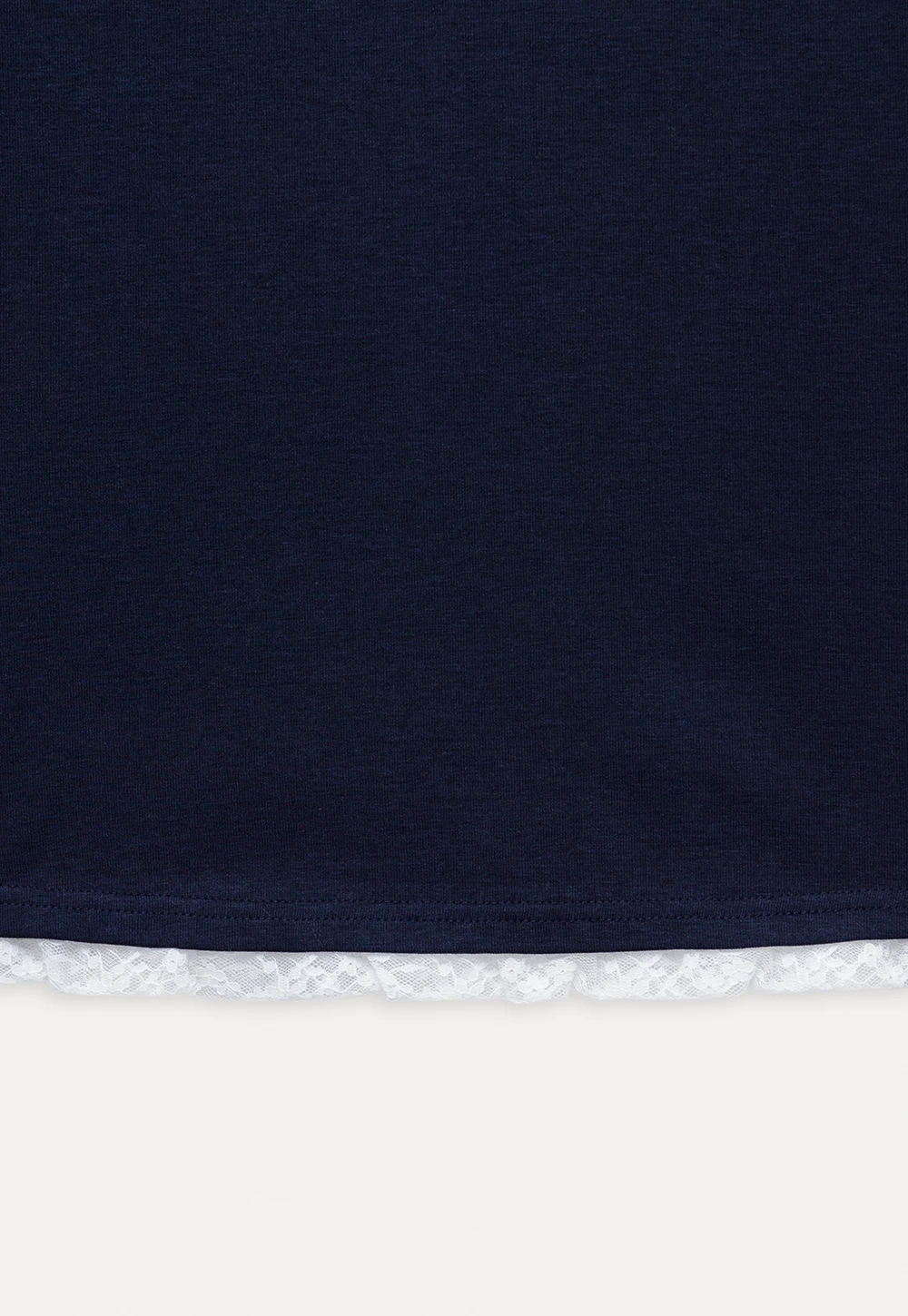 Lace Trim Embroidered T-Shirt