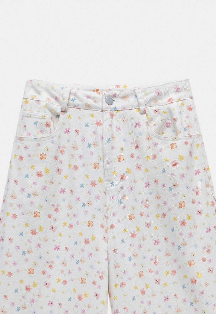Women’s Pastel Floral Wide-Leg Pants