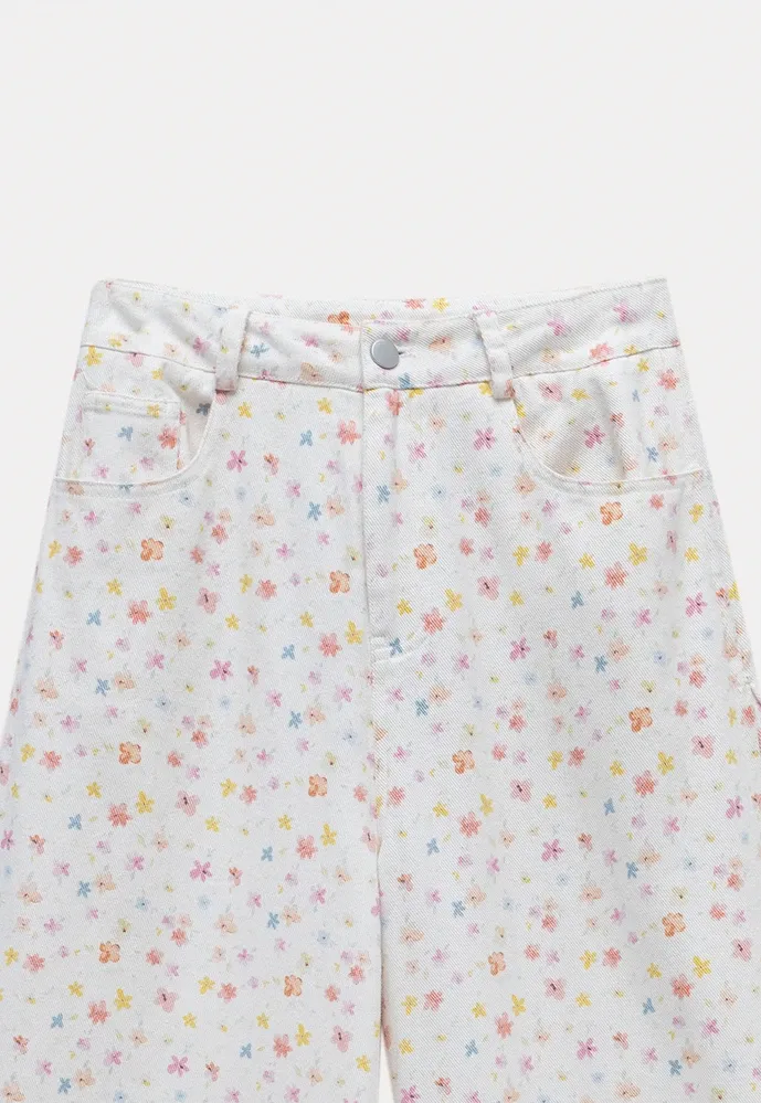Women’s Pastel Floral Wide-Leg Pants