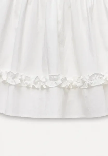 Women’s Ruffle Trim Elastic-Waist Mini Skirt
