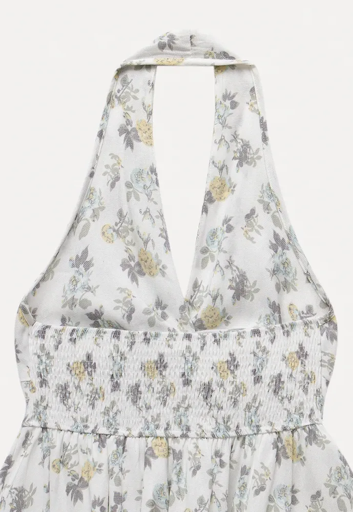 Women’s Floral Twist Halter Peplum Top