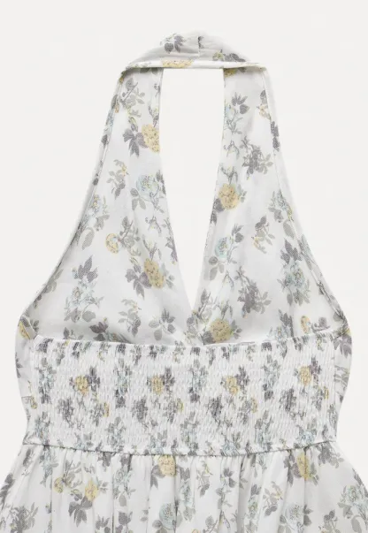 Women’s Floral Twist Halter Peplum Top