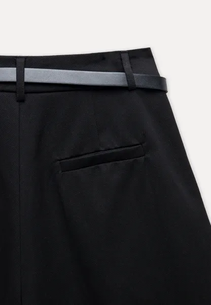 Belted Wide-Leg Shorts