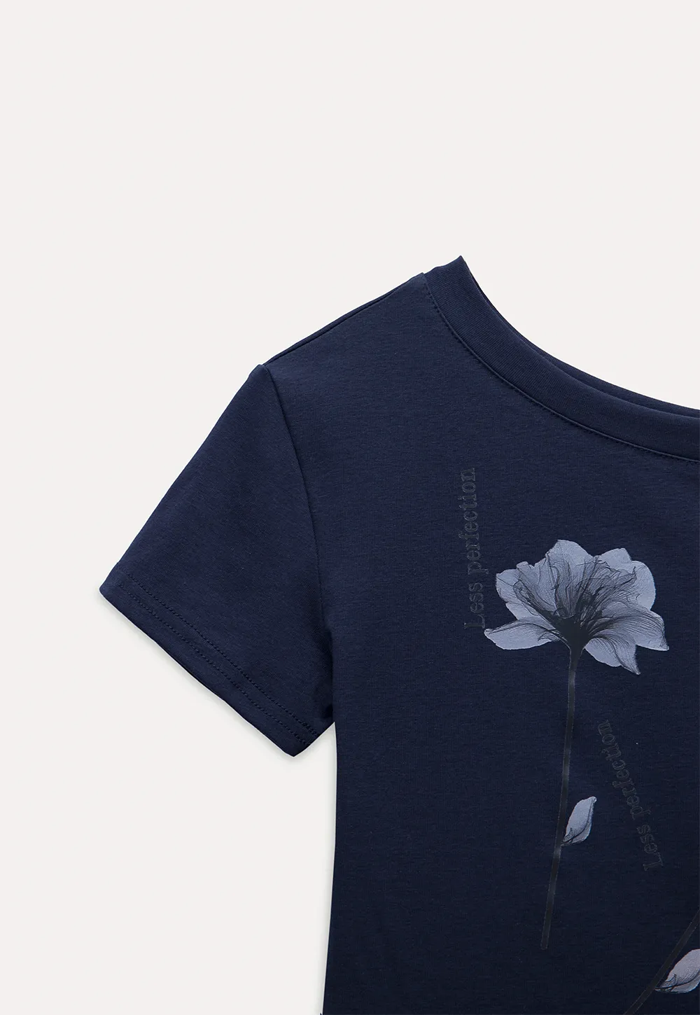 Floral Print Asymmetrical Neck Tee