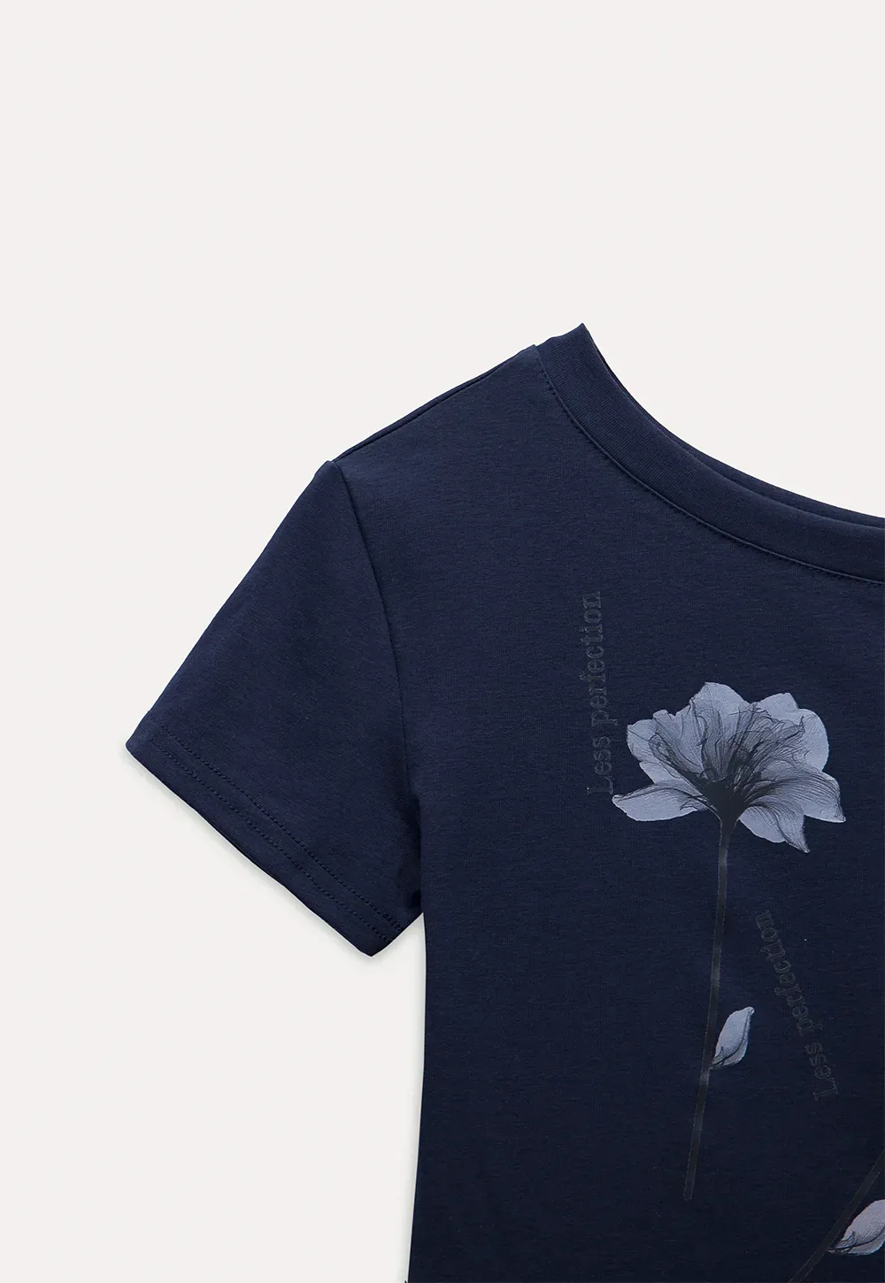 Floral Print Asymmetrical Neck Tee