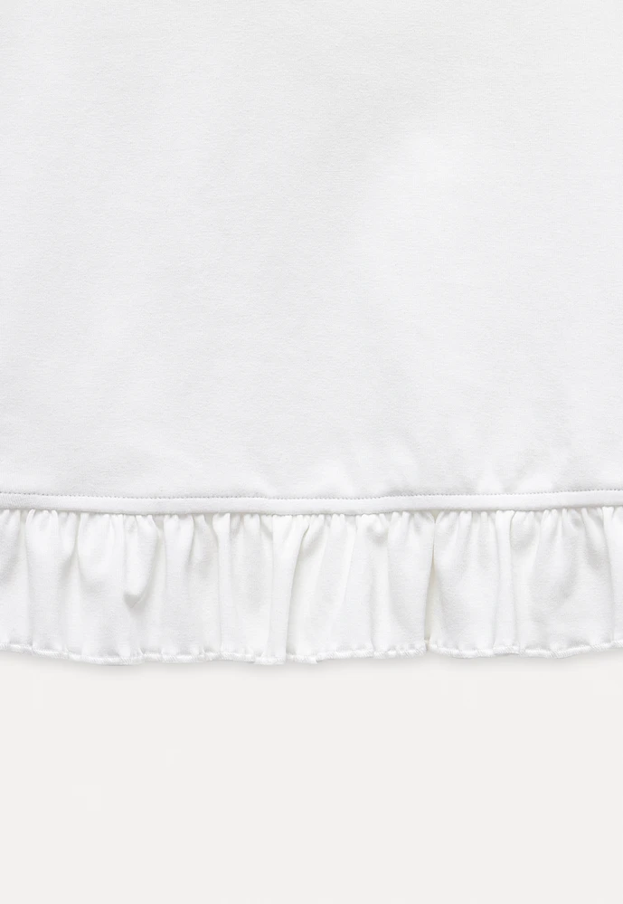 Women’s Sailor Collar Ruffle Hem Short-Sleeve Tee