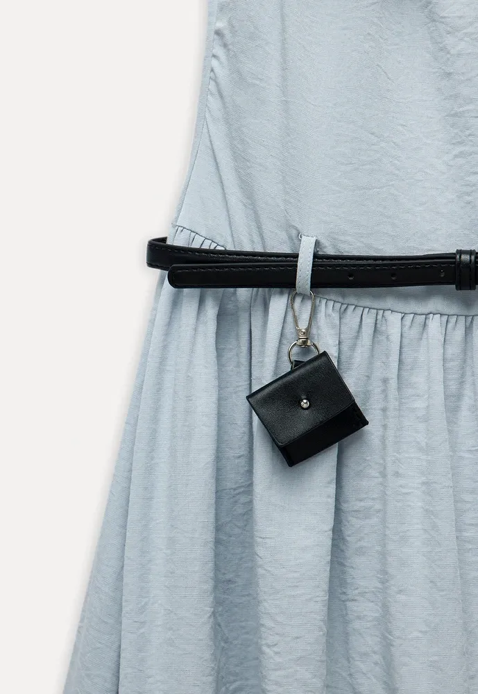 Women’s Off-Shoulder Ruffle Belted Midi Dress